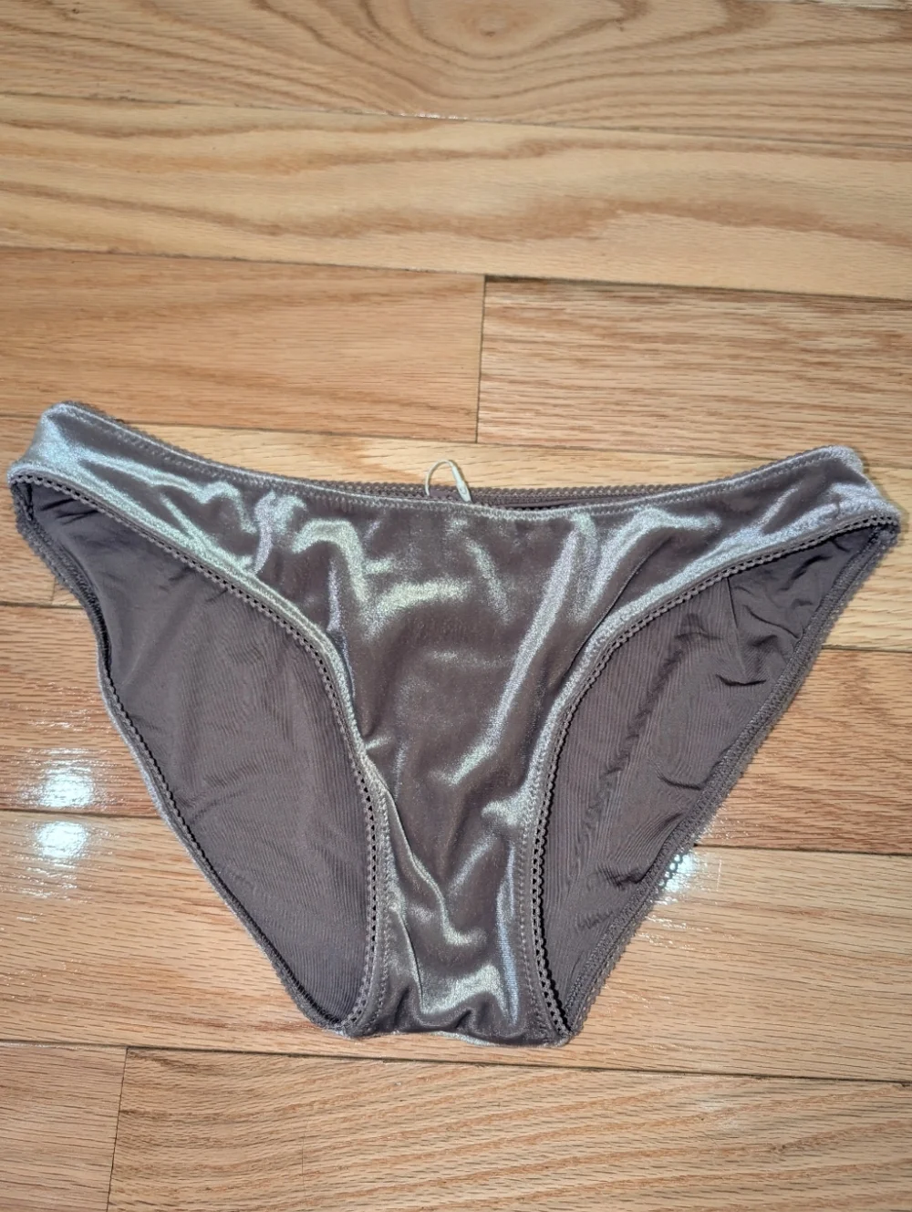 NWT SKIMS VELVET SWIM BIKINI BOTTOM IN UMBER